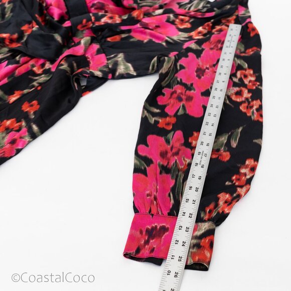 Sofia Floral Dress XXXL (22) Faux Wrap Ruffle Mid Calf Length Silky Flowy - Picture 12 of 13